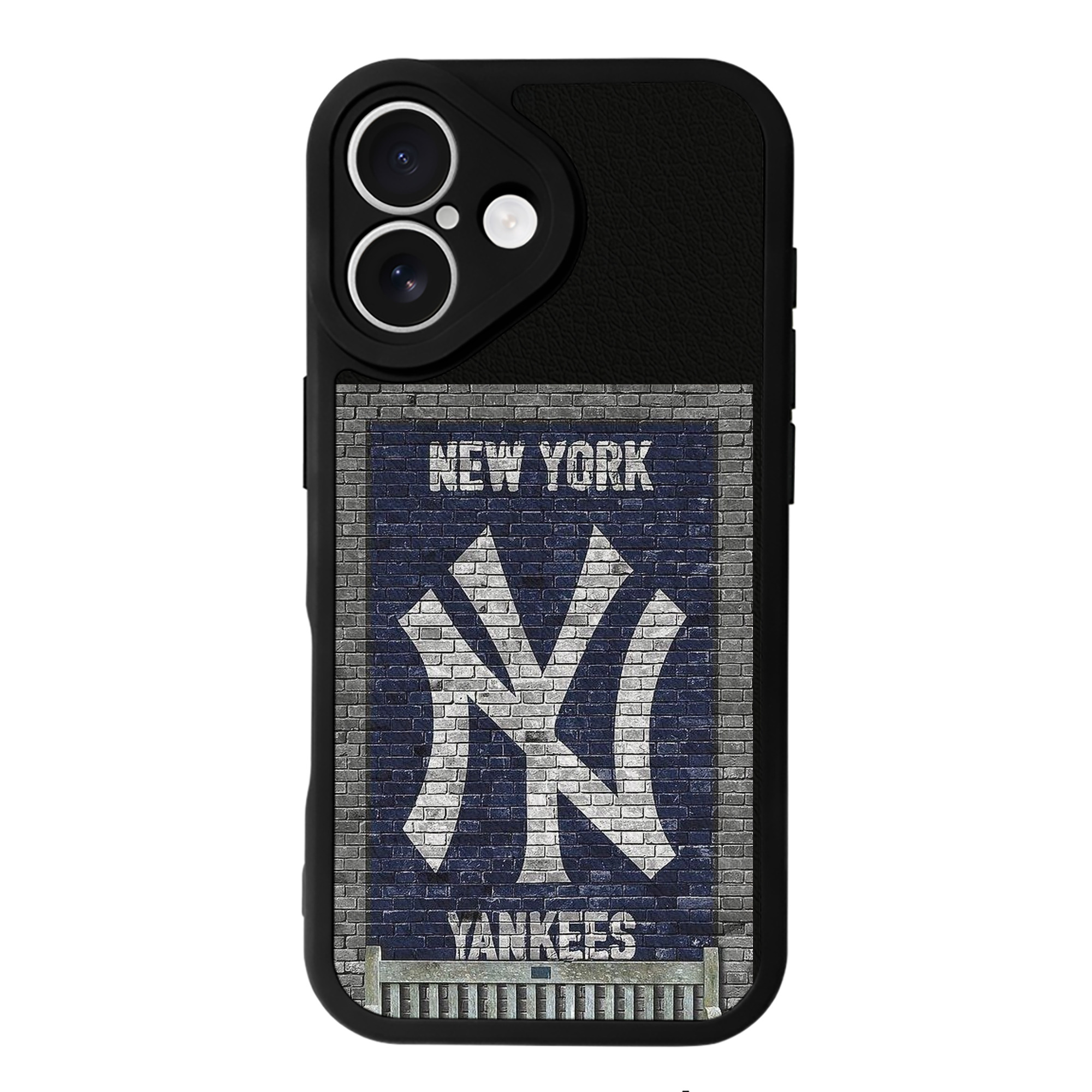 New York Yankees Wall Background IPhone 16 Silicone Leather Case – UV Print, Lambskin Texture – Perfect Fit, Wireless Charging Compatible, Scratch Resistant, Precise Cutouts – Stylish Protection For IPhone 16